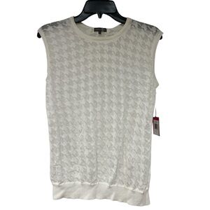Vince Camuto Cream Textured Tank Top